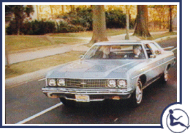 General Motors first air bag equipped vehicle. The 1973 Chevrolet Impala